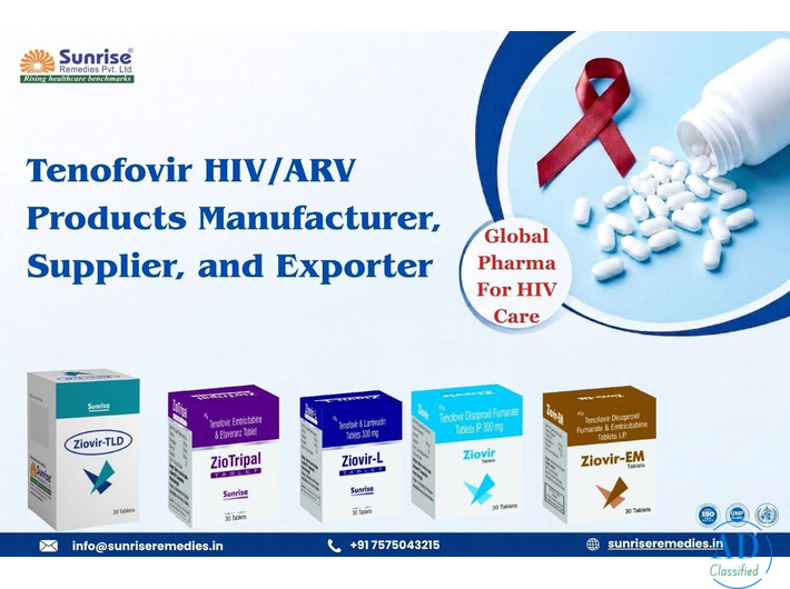 Tenofovir HIV/ARV Products Manufacturer, Supplier, and Exporter