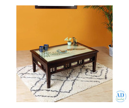 Buy Designer Teakwood Centre Table Online | Walnut Finish Coffee Table
