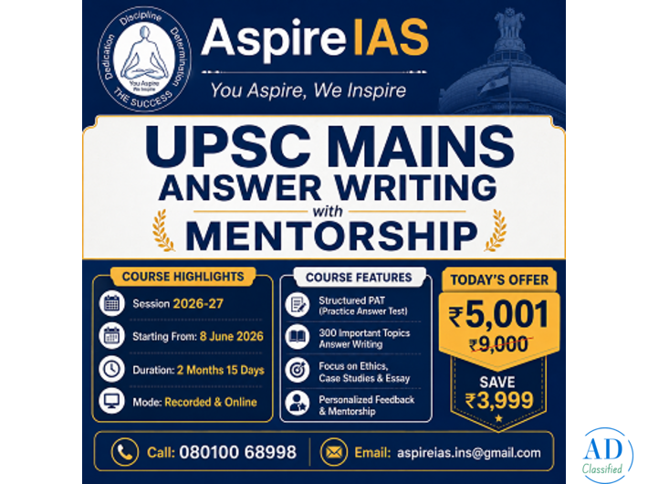 UPSC Mains Answer Writing with Mentorship   | Aspire IAS