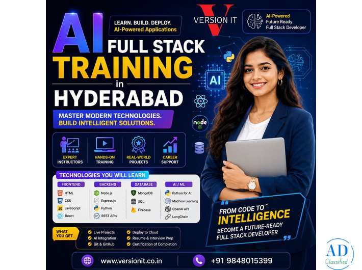 Top Rated AI Full Stack Training in Hyderabad for Beginners & Professionals