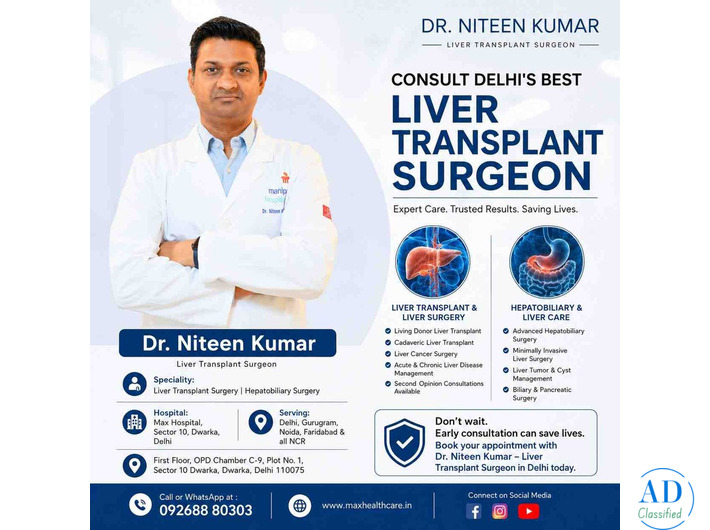 Consult Delhi's Best Liver Transplant Surgeon - Dr. Niteen Kumar