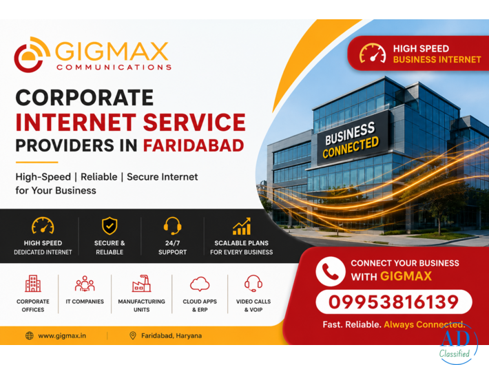 Best Corporate Internet Service Providers in Faridabad – Gigmax