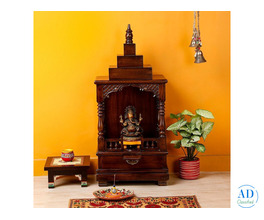 Buy Wooden Pooja Mandir Online for Home | Premium Teak Wood Temple Design
