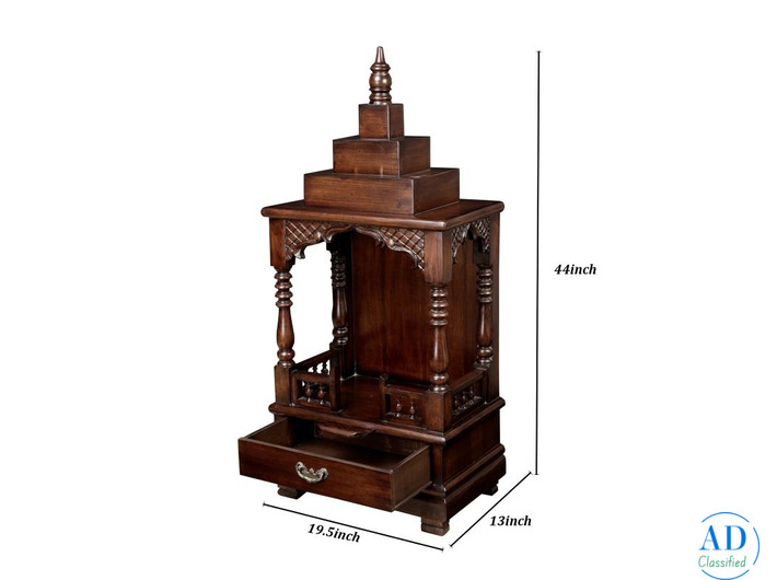 Buy Wooden Pooja Mandir Online for Home | Premium Teak Wood Temple Design