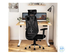 Ergonomic Mesh Office Chair with Headrest & Lumbar Support – Adjustable & Comfortable