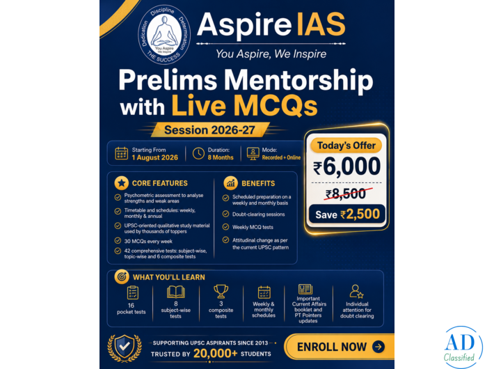 Prelims Mentorship with Live MCQs for UPSC Success