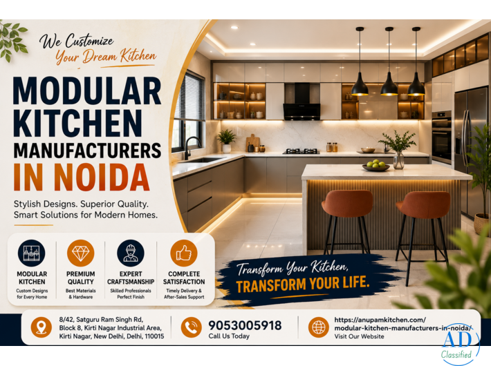 Best Modular Kitchen Manufacturers in Noida for Modern Home Interiors