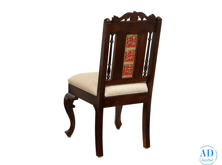 Elegant Teak Wood 4 Seater Dining Set with Walnut Finish