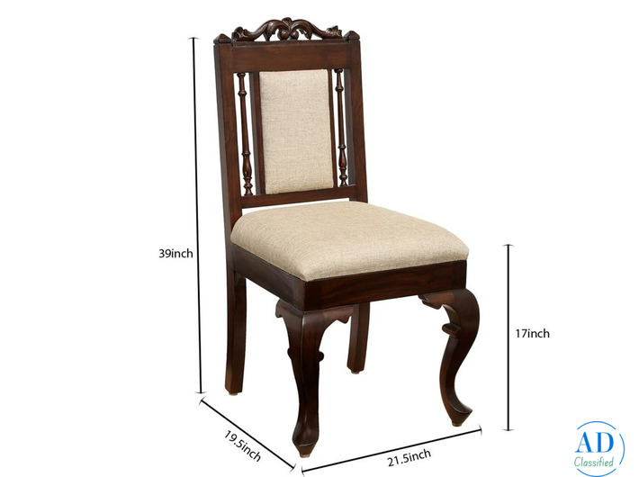 Elegant Teak Wood 4 Seater Dining Set with Walnut Finish