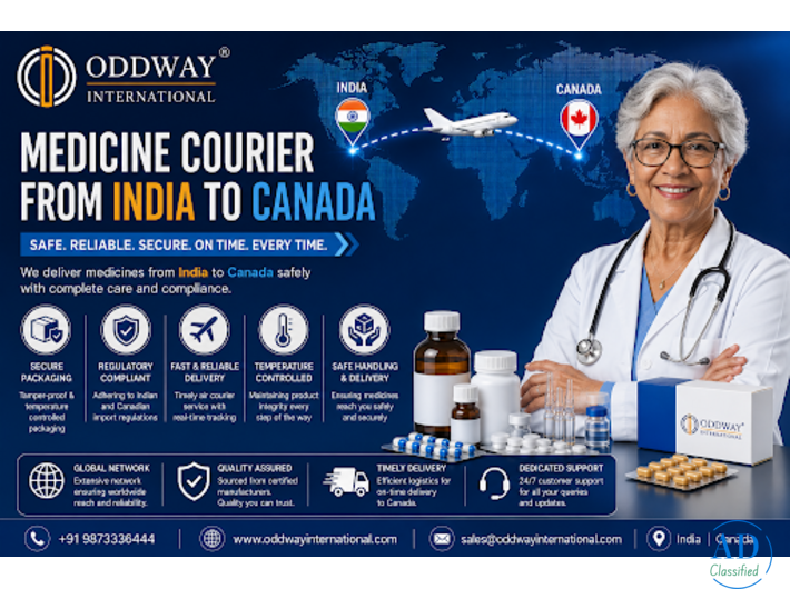 Medicine courier from India to Canada - Oddway