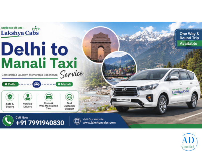 Delhi to Manali Round Trip Taxi for Family Vacations
