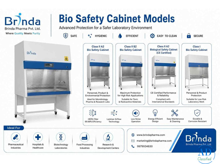 Bio Safety Cabinet models Supplier | Manufacturer & Exporter