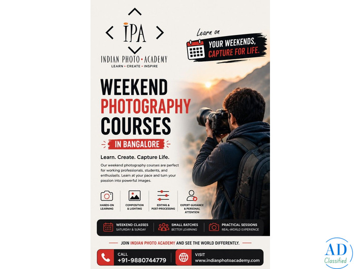 weekend photography courses in Bangalore