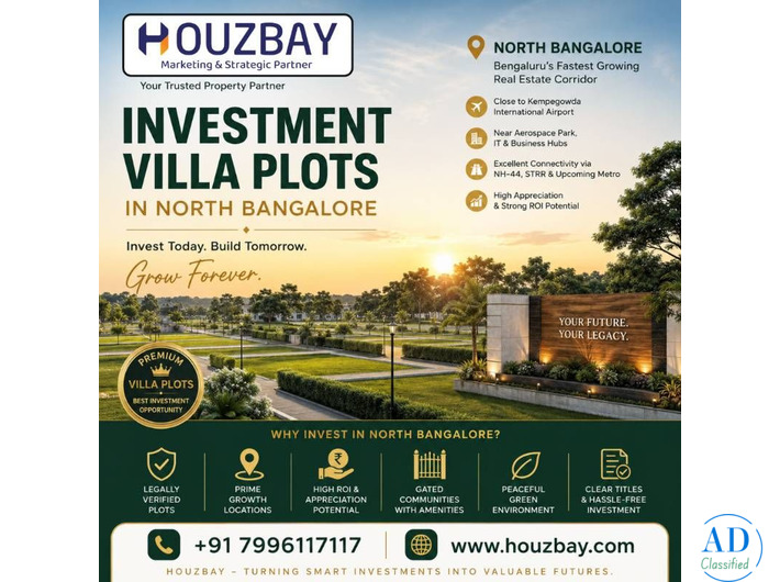 Investment Villa plots in North Bangalore | Houzbay