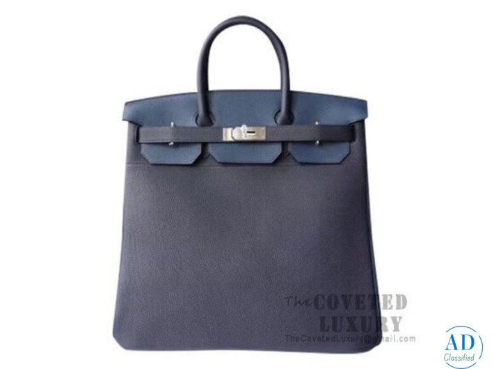 Hermes Birkin Hac 40 Bag 2Z Bieu Nuit And N7 Blue Tempete And 3P Blue Atoll Togo SHW Rating: 0%
