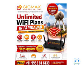 Unlimited WiFi Plans in Faridabad | GIGMAX High-Speed Fiber Broadband