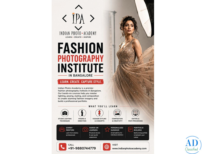 fashion photography institute in Bangalore