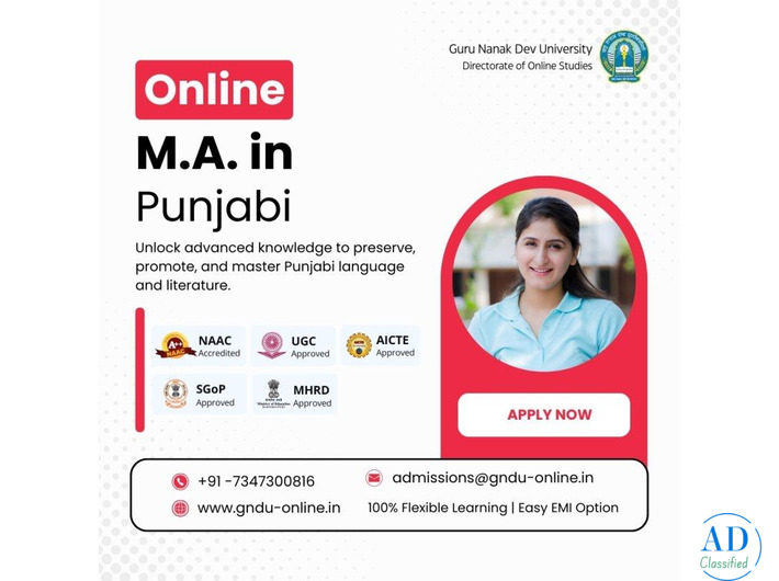 🎓 Online MA in Punjabi – Guru Nanak Dev University