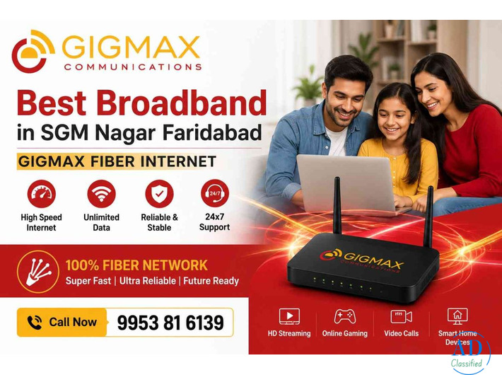 Best Broadband in SGM Nagar Faridabad | GIGMAX Fiber Internet