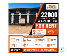 Warehouse For Rent In Lucknow | Premium A-Grade Warehouse on Sitapur Road @ ₹18 Per