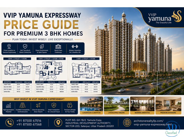 VVIP Yamuna Expressway Price Guide for Premium 3 BHK Homes