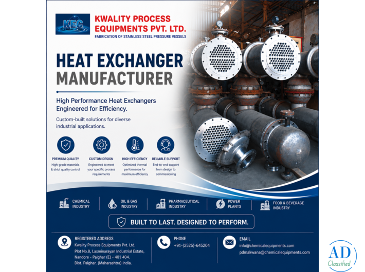 Heat Exchanger Manufacturer – Kwality Process Equipments Pvt. Ltd.