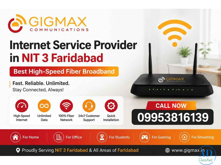 Best Internet Service Provider in NIT 3 – GIGMAX Fiber Broadband