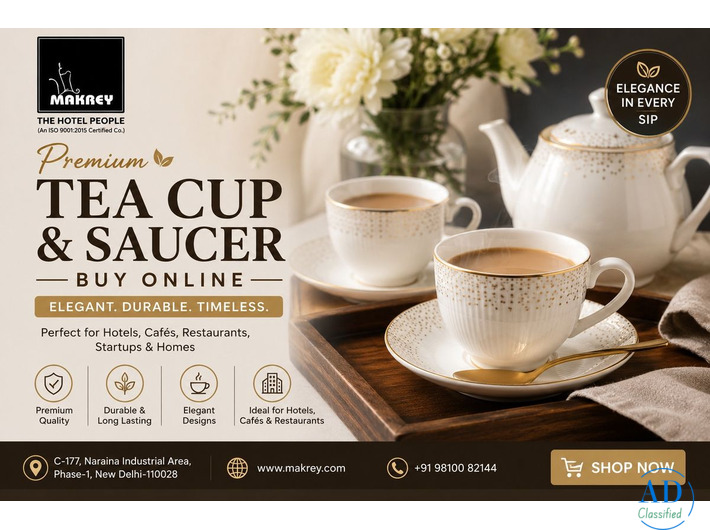 Elegant Tea Cup & Saucer Sets for Hotels, Cafés & Homes