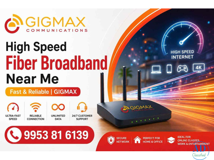 High Speed Fiber Broadband Near Me – Fast & Reliable GIGMAX