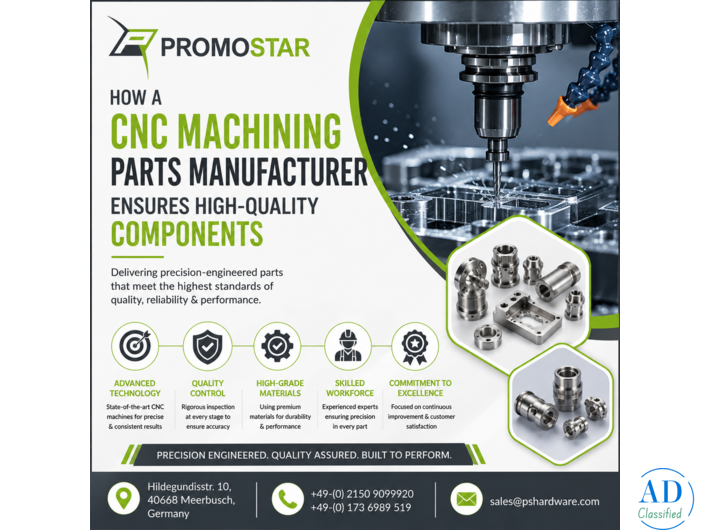 How a CNC Machining Parts Manufacturer Ensures High-Quality Components