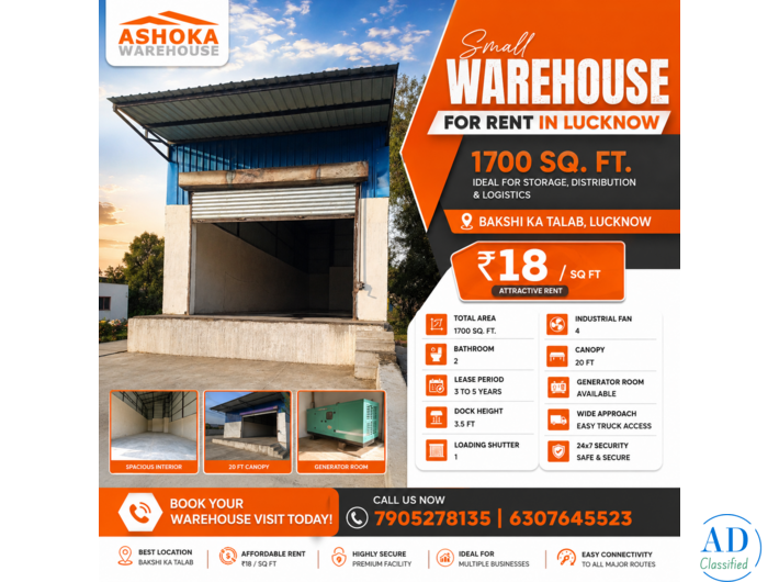 Best Small Warehouse For Rent in Lucknow for Growing Businesses
