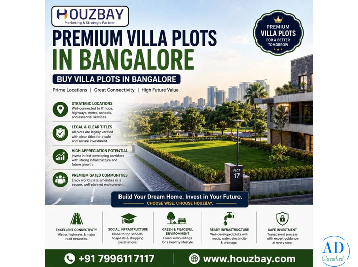Premium Villa Plots in Bangalore | Buy Villa Plots in Bangalore #Houzbay