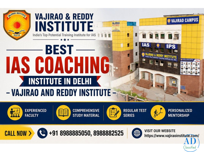 Best IAS Coaching Institute in Delhi- Vajirao and Reddy Institute