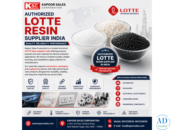 Authorized LOTTE Resin Supplier India | Kapoor Sales Corporation