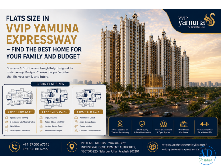 Flats Size in VVIP Yamuna Expressway – Find the Best Home for Your Family and Budget