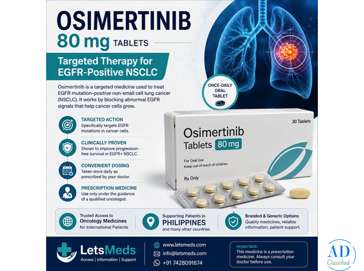 Osimertinib 80 mg for NSCLC Patient In Philippines | Branded & Generic Options Available