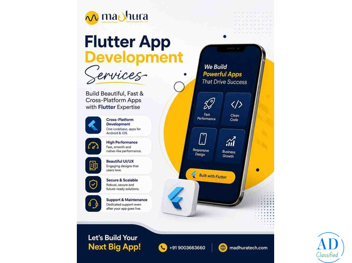 Secure Flutter App Development Services in Coimbatore – Madhura Technologies