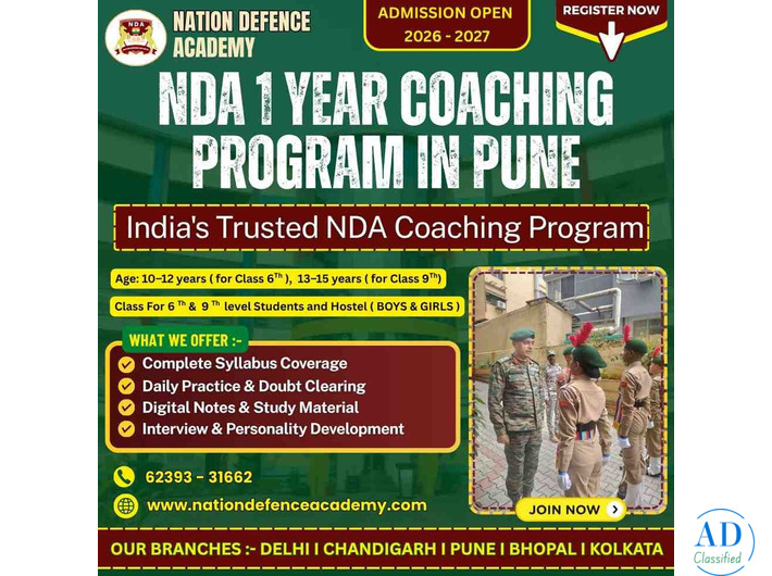 Build Your Future with NDA 1 Year Coaching in Pune