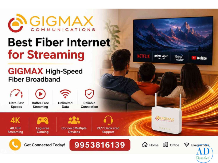 Best Fiber Internet for Streaming | GIGMAX High-Speed Fiber Broadband
