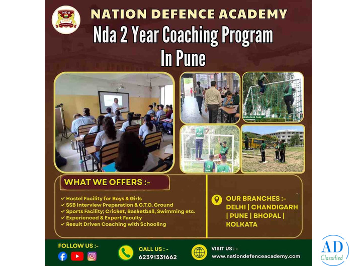 Admissions Open for NDA 2 Year Coaching Program in Pune