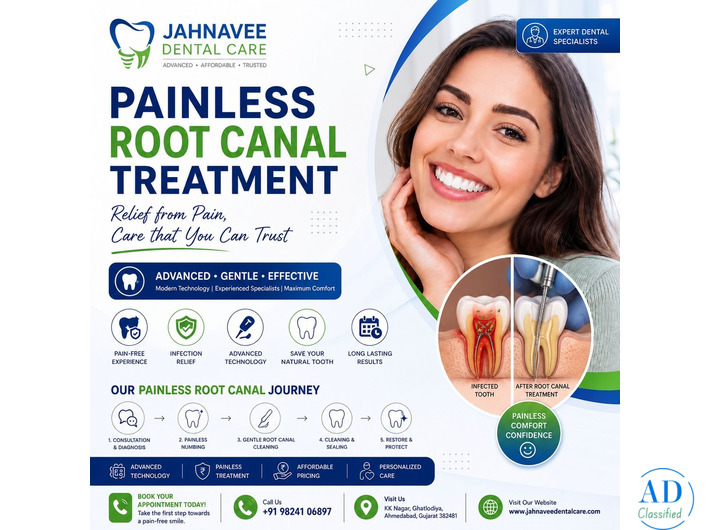 Painless root canal treatment Ahmedabad | Jahnavee Dental