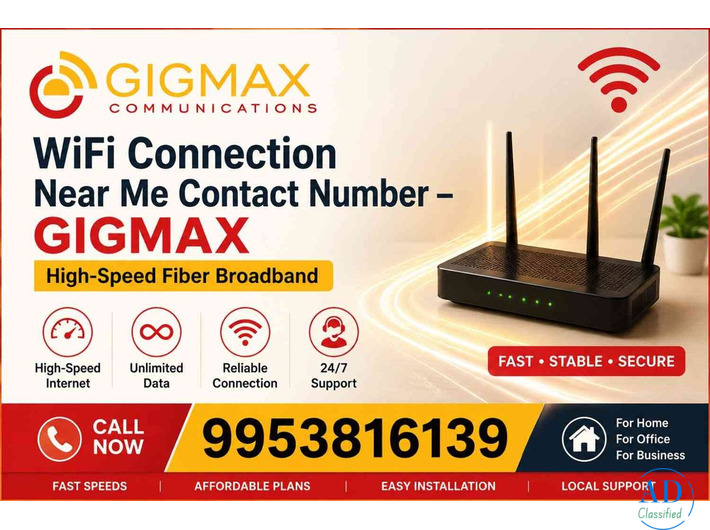 WiFi Connection Near Me Contact Number GIGMAX HighSpeed Fiber Broadband