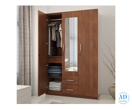 3 Door Dressing Almirah with Mirror & Storage | Engineered Wood Wardrobe
