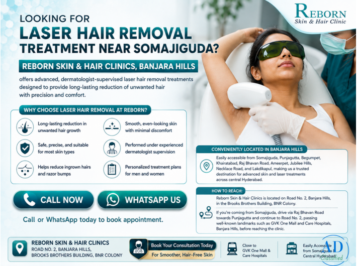 Laser Hair Removal Treatment in Banjara Hills, Hyderabad – Personalized Care for Every Skin Type