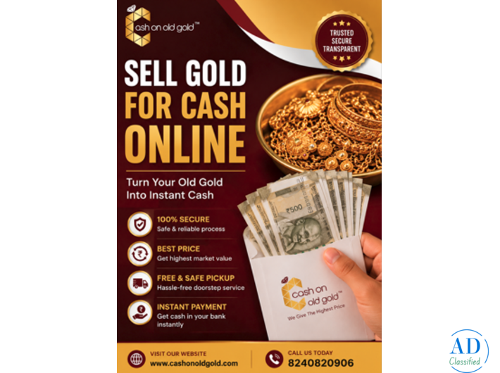 Sell Gold For Cash Online at the Best Price