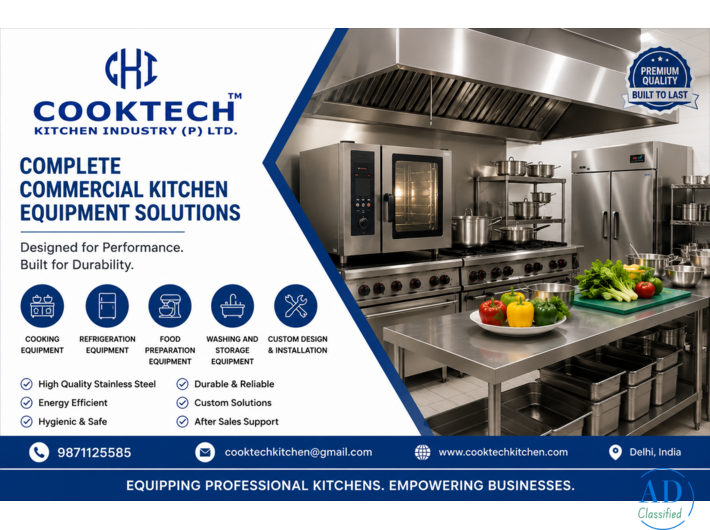 Commercial Kitchen Equipment Manufacturer in Delhi, India | Cooktech Kitchen Industry