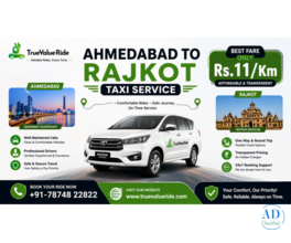 Safe & Affordable Ahmedabad to Rajkot Taxi Service - True Value Ride
