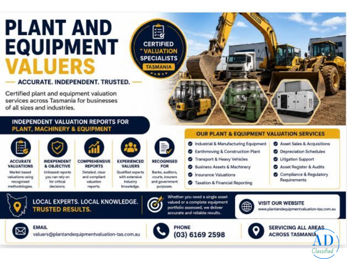 Plant and Equipment Valuers – Accurate & Independent Asset Valuations