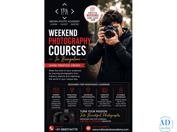 weekend photography courses in Bangalore