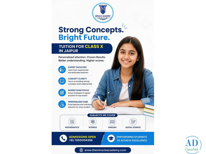 Class 10 Tuition in Jaipur – Build Strong Concepts with The Miracle Academy